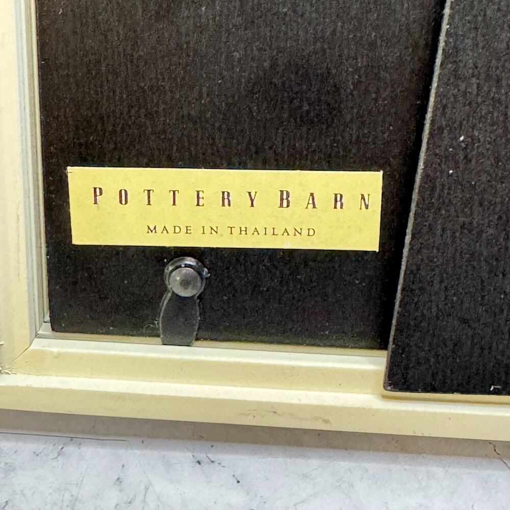 Pottery Barn Wood Gallery Picture Frame Cadre 4x4" Off White Mat Tabletop 12x12" - Picture 5 of 8
